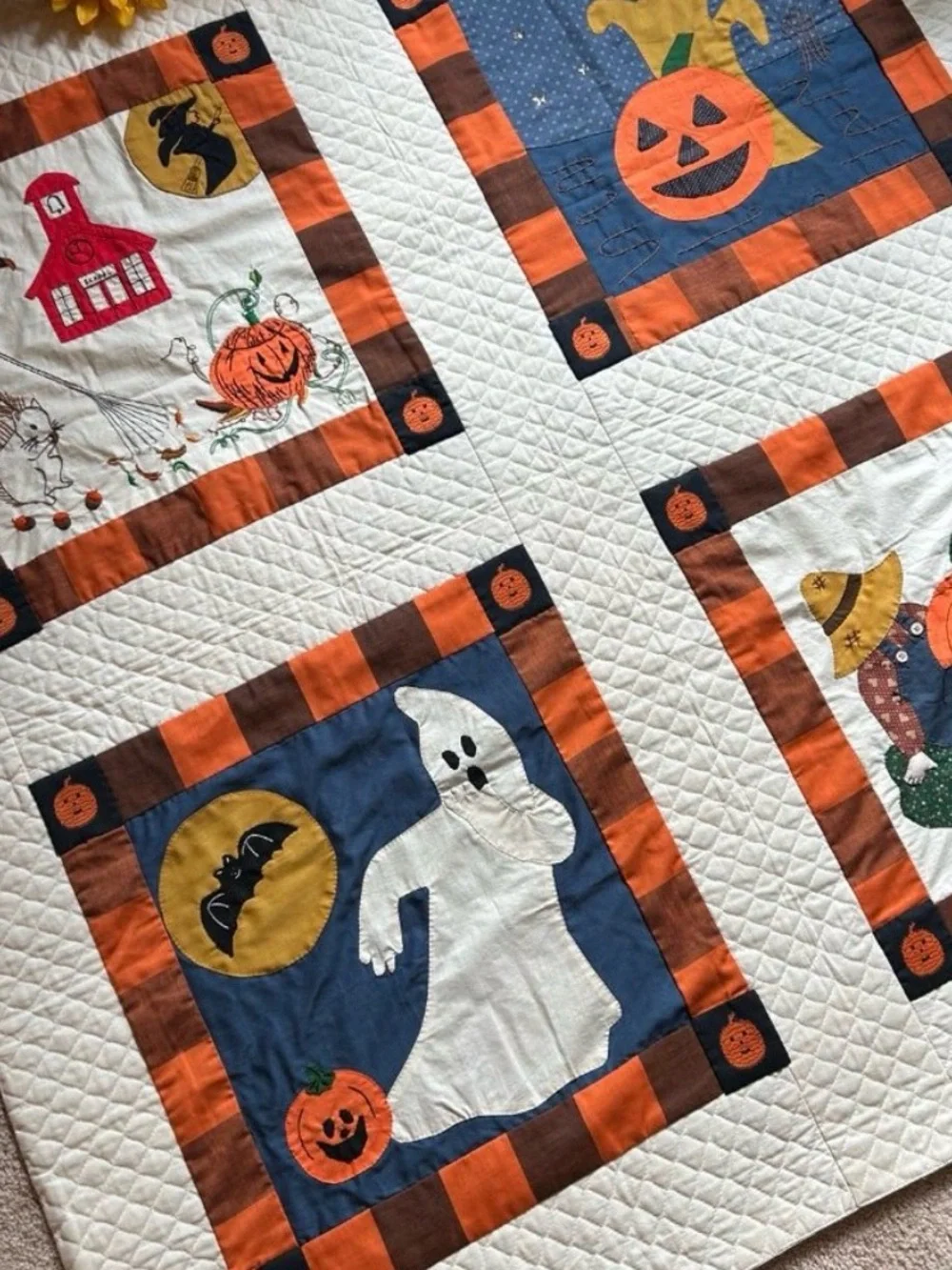 Halloween Applique, Embroidery, and Patchwork Lap Quilt